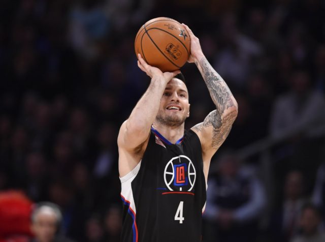 Feb 13, 2016; Toronto, Ontario, Canada; Los Angeles Clippers guard J.J. Redick competes in the three-point contest during the NBA All Star Saturday Night at Air Canada Centre. Mandatory Credit: Bob Donnan-USA TODAY Sports ORG XMIT: USATSI-264626 ORIG FILE ID: 20160213_jel_sd2_150.jpg